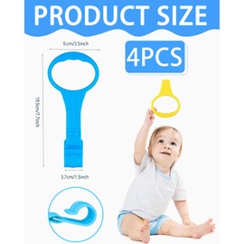 KEMUZ Rings for Cribs, Pack of 4 Rings Baby Hand Rings Handle Removable Hand Rings Walking Aid Baby for Baby Toddler for Leg Exercise Stand Up Exercise in Cots Travel Cots Playpen