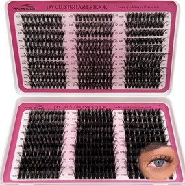 Lash Clusters, 6 Styles 40D/50D/60D/80D/100D120D Cluster Lashes, Mixed Lengths 10-18mm, D Curl Individual Eyelash Extensions at Home, Wispy Volume Eyelash Clusters