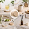 4" Natural Travertine Stone Coasters Set of 4,Round Stone Cup