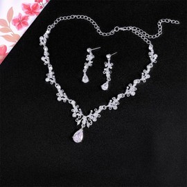 Zenith Goods Zirconia Tiara, Necklace, Earrings or Earrings Set, Includes Hairpin Included, Instruction Manual (English Language Not Guaranteed), coral