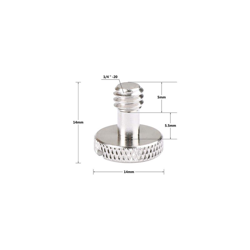 CAMVATE 1/4"-20 Slotted Screw for Camera Quick Release Plate (2