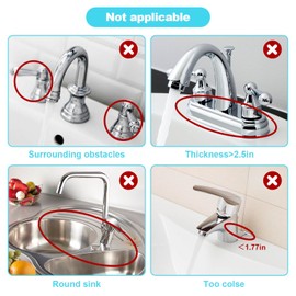 5°slope kitchen sink splash guard-gray silicone faucet mat handle drip catcher tray behind faucet with soap dispenser hole-1pc water clear gadgets for sink accessories 5 by 24inch long organizer
