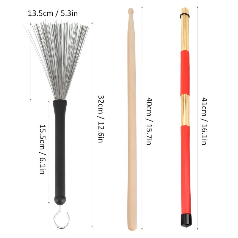 Drumstick Kit Rute Brush Damper Drum Set Musical Instrument Playing