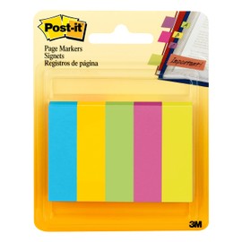 Post-it® Page Markers, 1/2-inch x 1-3/4 Inch, Ideal for Temporary Marking and Noting In Books, Assorted Ultra Colors, 500 per Pack
