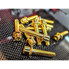 Satisfied Incorporated 10pcs Split rim Wheel bolt - Gold - M7x32mm 2 or 3 piece Style 5 RC090 BBS