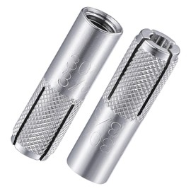 Wensilon(20 pcs) 3/8"-16 Premium Stainless Steel Drop in Anchors Assortment, Knurled Drop-in-Anchor for Solid Concrete, Internal Forced Expansion Screw Bolts