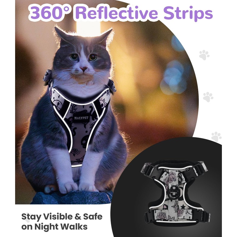 Halypet Cat Harness and Leash Set for Walking, Escape Proof