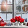 Dimetey Christmas Artificial Poinsettia Flowers,4Pcs,Each 7 Heads,30cm Long