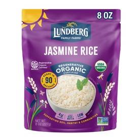 Lundberg Jasmine Rice, Long Grain White Rice - Non-Sticky, Fluffy Aromatic Rice, Sustainably Grown in California, Regenerative Organic Certified, 8 Oz