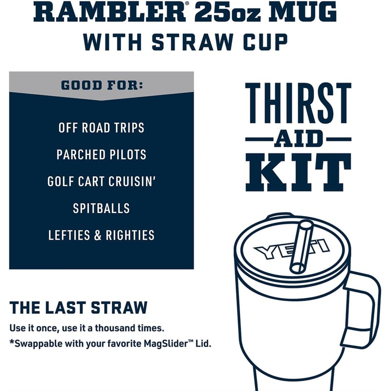 YETI Rambler 25oz Straw Cup - White