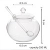MINGZE 250 ML Sugar Bowl, Transparent, with Clear Lid and
