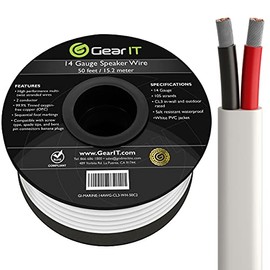 GearIT 14 AWG Marine Speaker Cable (200 Feet), Boat Tinned Copper Wire, 2 Conductor Duplex Wire, Electrical Grade, Oxygen Free OFC, 200 Ft