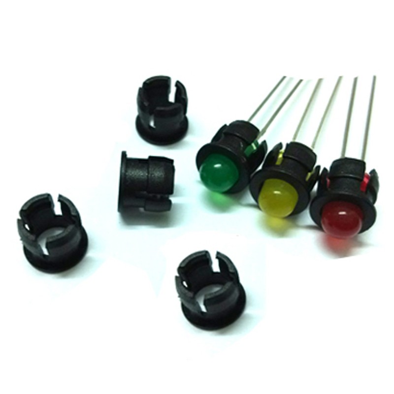 Honbay 100 Pieces Black Plastic 5mm LED Holder LED Light