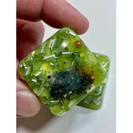 Yellow Glow 2 Mini Cube Tower Busters Crystal Orgone (Yellow Glow)