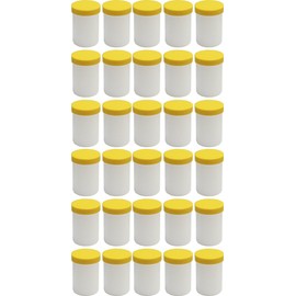 30 75ml Salve Tin Containers Cream/Ointment Kruke High Capacity with Yellow Lids – Made in Germany