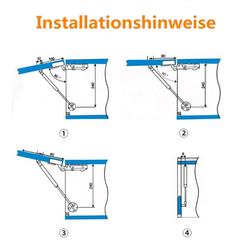 2 Pieces Gas Spring Support Hinges Spring Hinges Soft Close