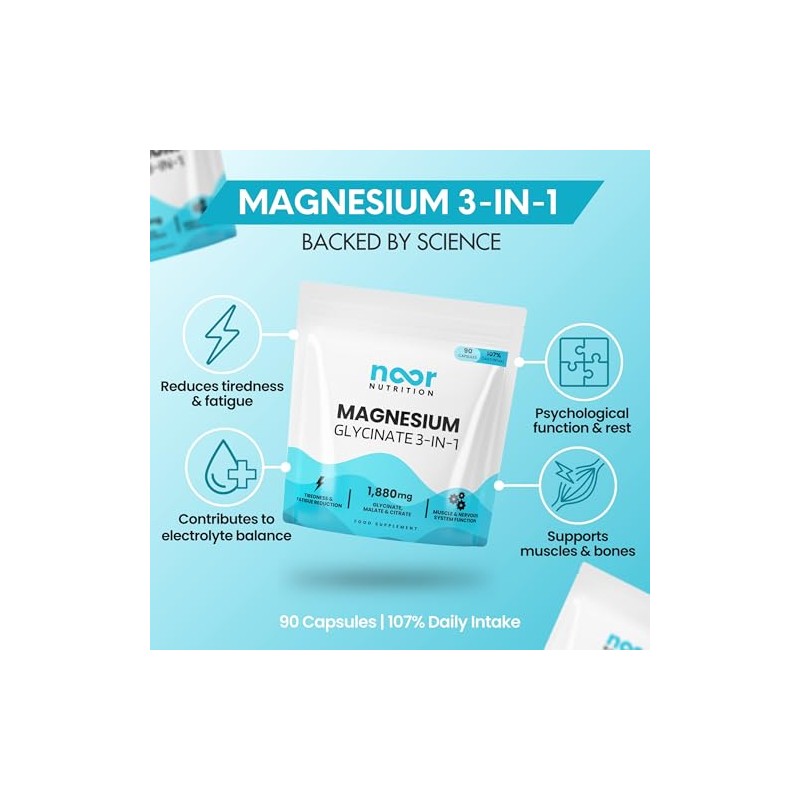 Magnesium Glycinate 3-in-1 High Strength Complex - 1880mg Supplements as