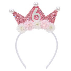 Birthday Girl Crown Headband for 6 Year Old - Birthday Crown Headband for Girls Birthday Tiara for Girls Princess Crowns for Little Girls 6thBirthday Girl Outfit 6th Birthday Decorations for Girls