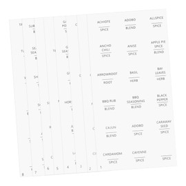 MAGICLULU 8 Sheets Spice Labels Stickers Waterproof Adhesive Round Preprinted Spice Labels Tear Resistant Stickers for Kitchen Jars Food Containers