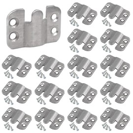 Winova 16pcs/8 Pairs Frame Bracket Bracket Set Stainless Steel Same Height Mat Bracket and Linked Photo Frame Bracket 4 Holes