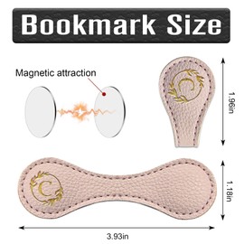 Estivaux Leather Magnetic Bookmarks for Women Men, Capital Letters Bookmark Monogram Book Marker Clip with Gold Initials Pink Leather Bookmark Charm for Book Lover Readers (Letter C)