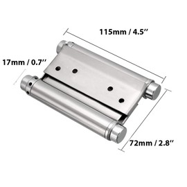 Pair of 4" Stainless Steel Cafe Saloon Door Swing Self Closing Double Action Spring Hinge (2pcs)