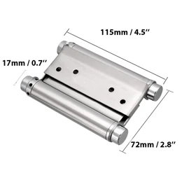 Pair of 4" Stainless Steel Cafe Saloon Door Swing Self Closing Double Action Spring Hinge (2pcs)