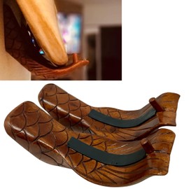 Trader Cay Surfboard Wall Mount - Proudly display and store your longboard or shortboard with these unique and beautiful handcrafted wood surfboard wall racks. (Mermaids Tails)