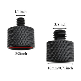 Hao Pro Mic Stand Adapter 5/8 Female to 3/8 Male and5/8 Female to 3/8 Male Grip Tight Prevents Wobbles Consistent Threads Quick Install Aluminium Alloy Tripod Screw Adapters 2 PCS for Video Recording