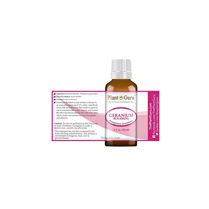 Geranium Bourbon Essential Oil 1 oz / 30 ml 100%