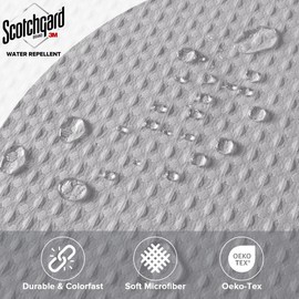 Madison Park Shower Curtain Waffle Weave, Vibrant Dyed, Waffle Shower Curtain 3M Scotchgard Moisture Management, Farmhouse Stall Shower Curtains for Bathroom, Stall: 36x72'' Grey