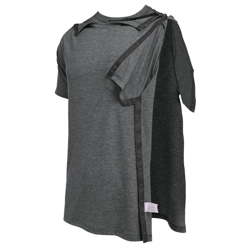 Deyeek Post Shoulder Surgery Shirts Tear Away Snap Button Dialysis