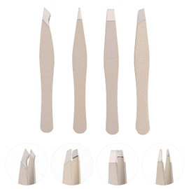 TOVINANNA Practical Beauty Eyebrow Clip 4pcs Stainless Steel Tweezers Ergonomic Handle for Personal or Professional Use