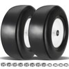 2 Pcs Upgrade 13x5.00-6 Flat Free Lawn Mower Tire and