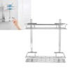 Space Aluminum Bathroom Shelf RustProof Shower Rack Kitchen Storage Basket