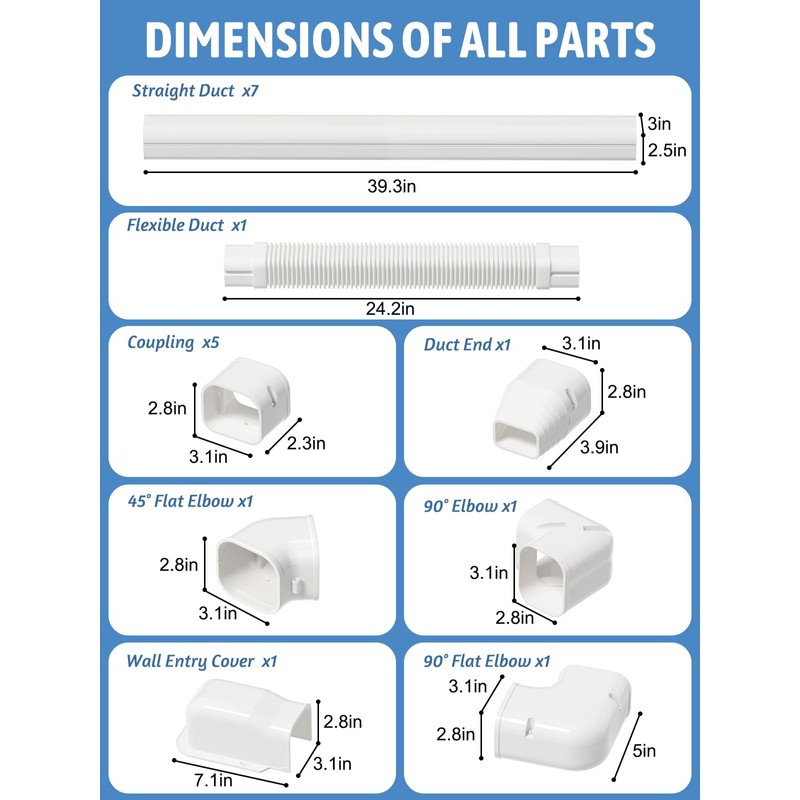 Kalkehay 3" 25Ft Line Set Cover Kit for Mini Split