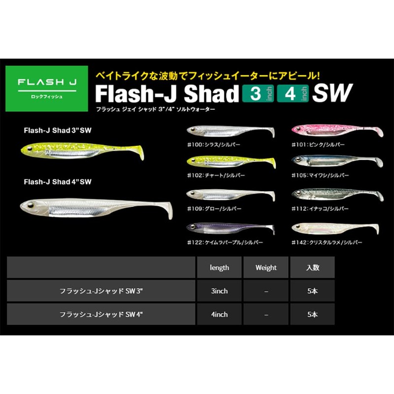 Fish Arrow F.A. Flash J Shad 3SW #112 Inako/Silver
