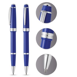 Cross Bailey Light Polished Resin Refillable Gel Ink Rollerball Pen, Medium Rollerball, Includes Premium Gift Box - Blue
