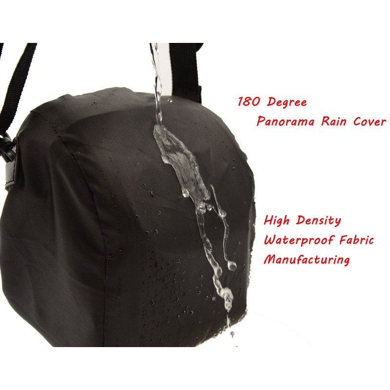 FOSOTO Waterproof (With Waterproof Cover) Black Camera Bag for Canon