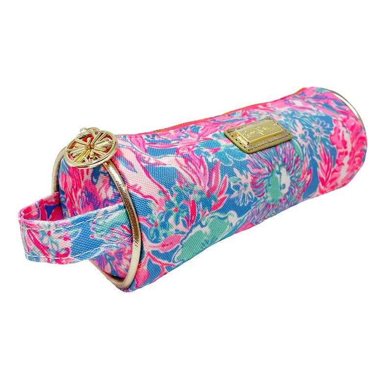 Lilly Pulitzer Pink Pencil Pouch Holder, Cute Travel Bag/Case with