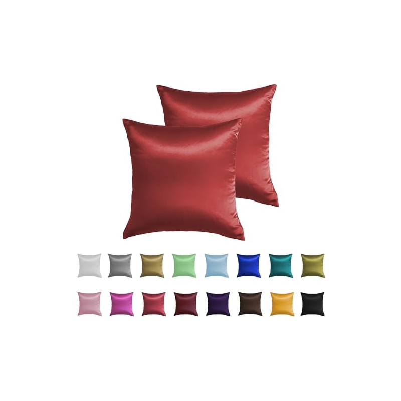 Silky Soft Satin European Pillowcase Pillow Sham - 2 Pack