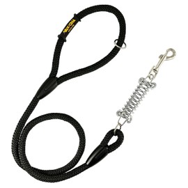 Dog Leash Shock Absorber Anti Pull Dog Leash for Medium Large Dogs 120cm Black