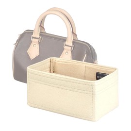 jiesinlov Purse Organizer Insert for Handbags,Felt Bag Organizers Fit Tote Neverful MM(Red-M)