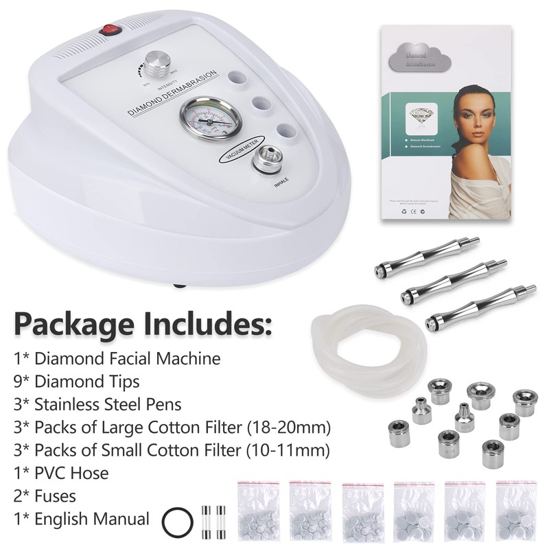 Upgraded Diamond Microdermabrasion Machine, Mcwdoit 65-68cmHg Suction Power Professional Dermabrasion