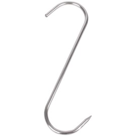 Beeketal 'FHB-5' butcher hook made of stainless steel with approx. 5 mm diameter, approx. 60 x 180 mm (W x H), sturdy S-hook, ideal as e.g. butcher hooks, meat hooks or smoking hooks