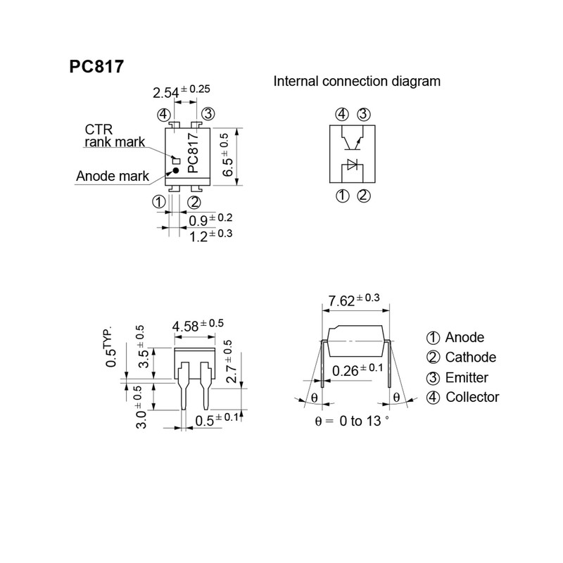 Chanzon 50pcs PC817 Optocoupler PC817C DIP Installation DIP-4 50%-600% Transfer