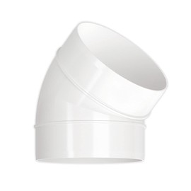 Fantronix 45 Degree Elbow Connector Bend 100mm - 4 inch Round Plastic Ducting Joint to Connect Round Duct Pipe or Flexible Hose Ventilation Pipe