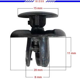 Mean Mug Auto 81514-663A 50x Front Fender Bumper Push Type Retainer Clips - Compatible with Honda, GM, Ford, Mitsubishi - Replaces OEM #: 91512-SX0-003, MU000319, 11519949, W711712-S300