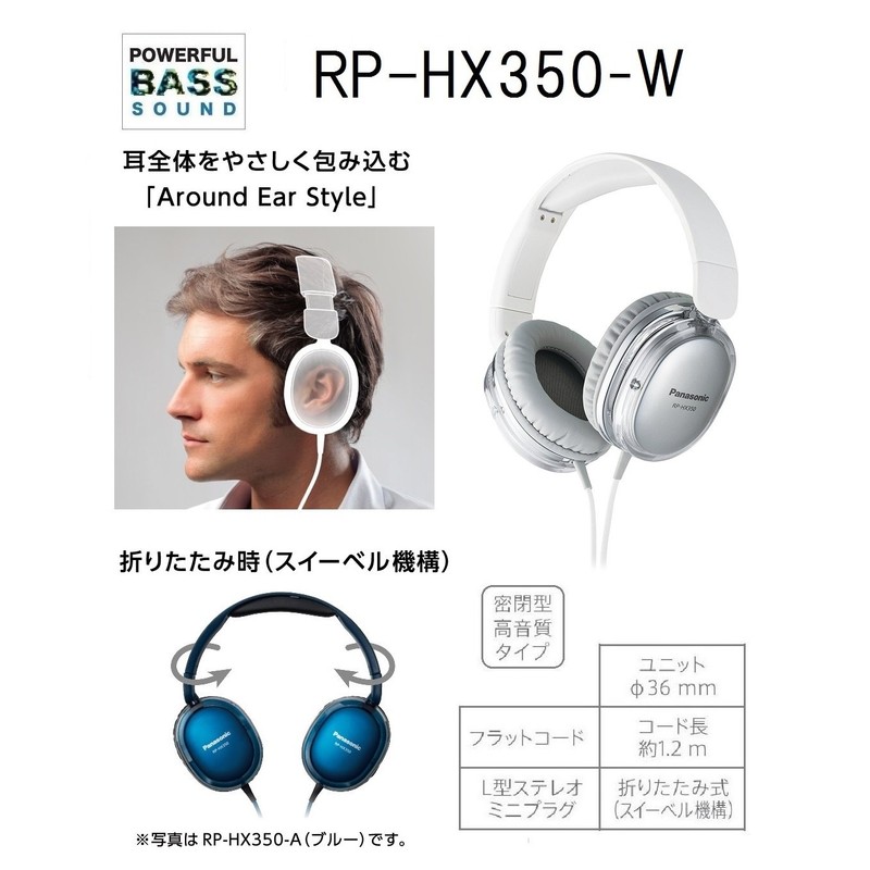 パナソニック ステレオヘッドホン ホワイト RP-HX350-W