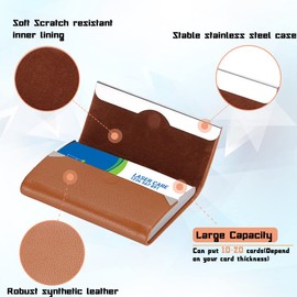 Waylipun Business Card Holder, Luxury PU Leather Premium Business Card Holder with Magnetic Closure, for Gentle Storage of Your Cards, Name Card Holder for Office, Men, Women, yellow, Elegant